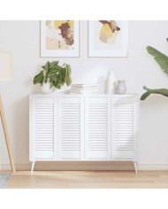 Portes d'armoire à persiennes 4 pcs blanc 69x29,5 cm | Mobilier & Déco