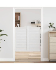 Portes battantes à persiennes 1 paire blanc 100 x 100 cm | Mobilier & Déco