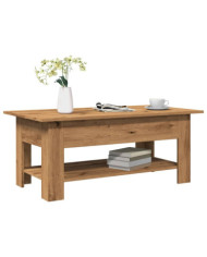 Table basse chêne artisanal 102x55x42 cm bois d'ingénierie | Mobilier & Déco