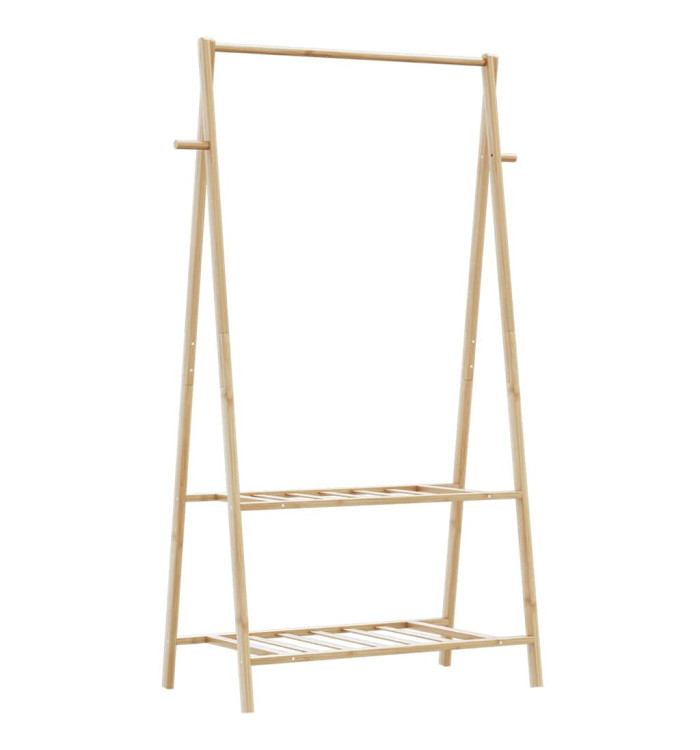 Porte-vêtement avec étagères 96x45,5x150,5 cm bambou | Mobilier & Déco