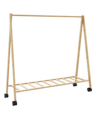 Porte-vêtements et étagères et roulettes 106x34x106,5cm bambou | Mobilier & Déco