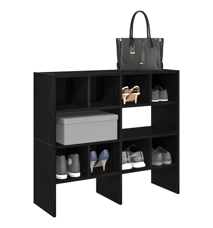 Étagères à chaussures empilables en chêne noir 89,5 x 30 x 40cm | Mobilier & Déco