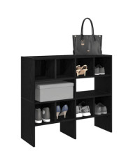 Étagères à chaussures empilables en chêne noir 89,5 x 30 x 40cm | Mobilier & Déco