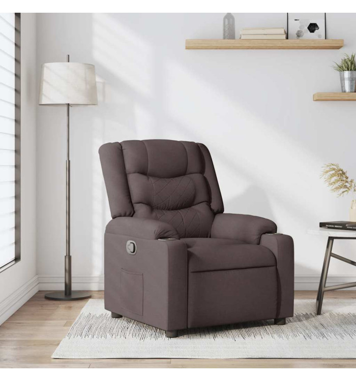 Fauteuil inclinable Marron foncé Tissu | Mobilier & Déco
