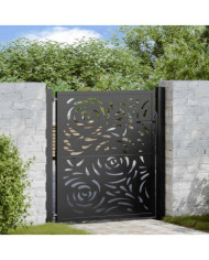Portail de jardin noir 105x106 cm acier conception de flamme | Mobilier & Déco