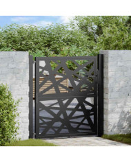 Portail de jardin noir 105x106 cm acier conception de lumière | Mobilier & Déco