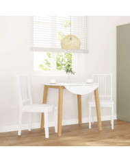 Chaises à manger 2 pcs blanc bois massif caoutchouc | Mobilier & Déco