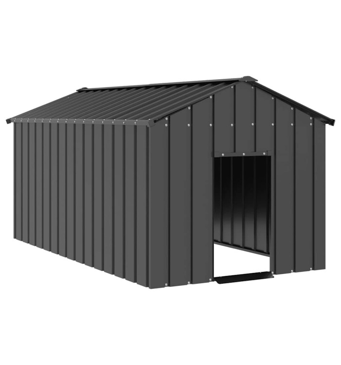 Niche pour chien avec toit noir 114x202x101 cm acier galvanisé | Mobilier & Déco