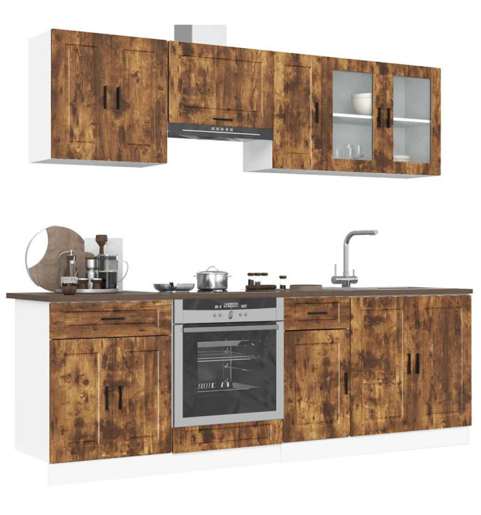 Ensemble d'armoires de cuisine 8 pcs Kalmar bois d'ingénierie | Mobilier & Déco