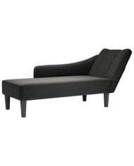 Fauteuil long avec accoudoir droit noir tissu | Mobilier & Déco