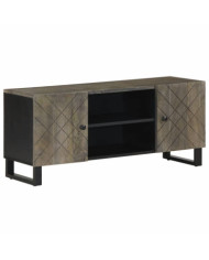 Meuble TV noir 105x33x46 cm bois massif de manguier | Mobilier & Déco