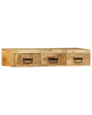 Meuble TV mural 100x30x19 cm bois massif de manguier brut | Mobilier & Déco