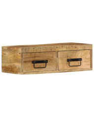 Meuble TV mural 60x30x19 cm bois massif de manguier brut | Mobilier & Déco