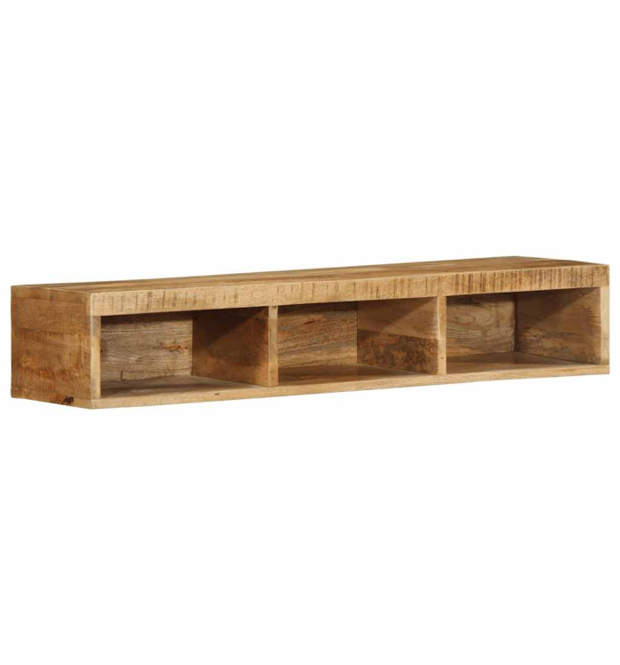 Meuble TV mural 100x30x19 cm bois massif de manguier brut | Mobilier & Déco