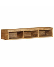 Meuble TV mural 100x30x19 cm bois massif de manguier brut | Mobilier & Déco