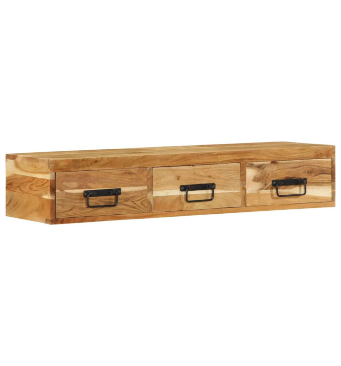 Meuble TV mural 100x30x19 cm bois massif d'acacia | Mobilier & Déco