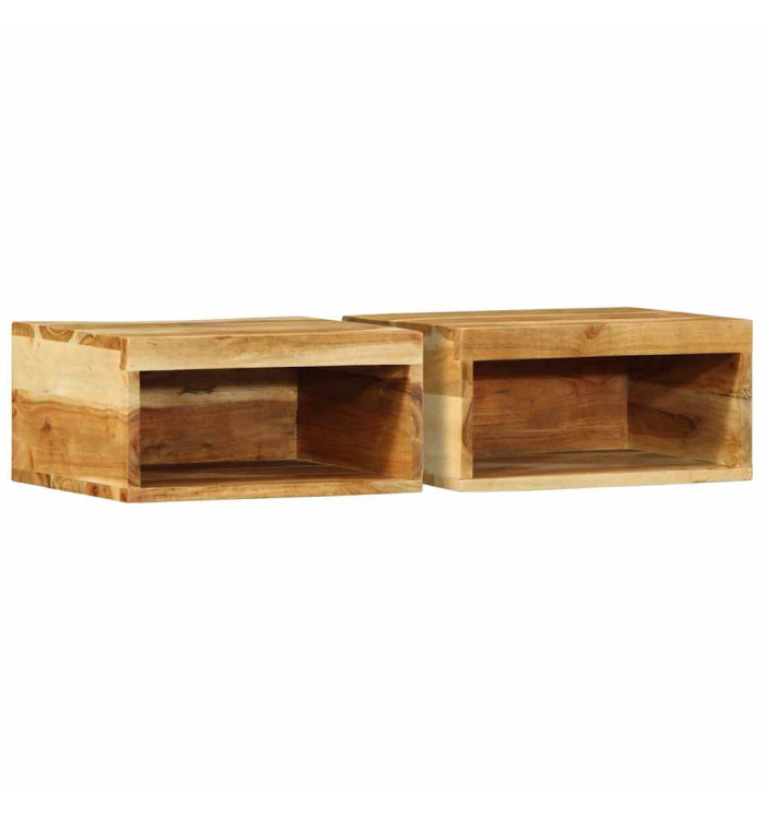 Meubles TV muraux 2 pcs bois massif d'acacia | Mobilier & Déco