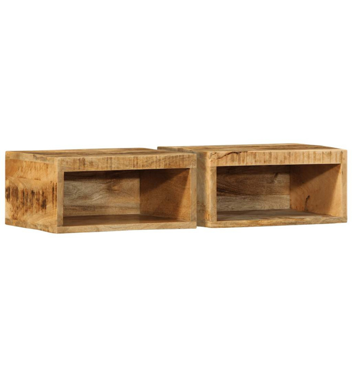 Meubles TV muraux 2 pcs bois de manguier massif brut | Mobilier & Déco