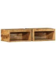 Meubles TV muraux 2 pcs bois de manguier massif brut | Mobilier & Déco