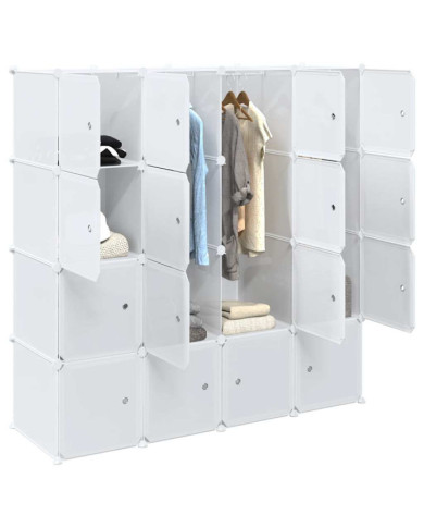 Cubes de rangement 16 pcs avec tiges de suspension PP | Mobilier & Déco