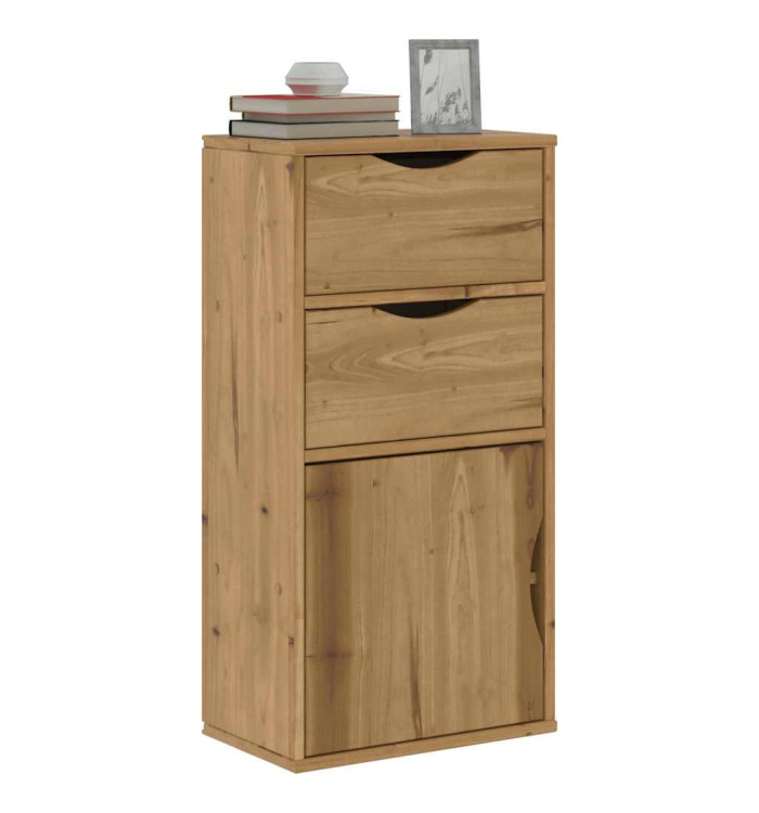 Armoire latérale avec tiroirs ODDA 40x24x79 cm bois massif pin | Mobilier & Déco