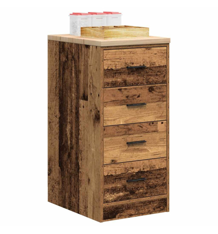 Armoire de rangement de garage vieux bois 40x51x85 cm bois pin | Mobilier & Déco