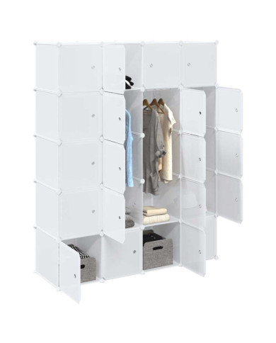 Cubes de rangement 20 pcs avec tiges de suspension PP | Mobilier & Déco