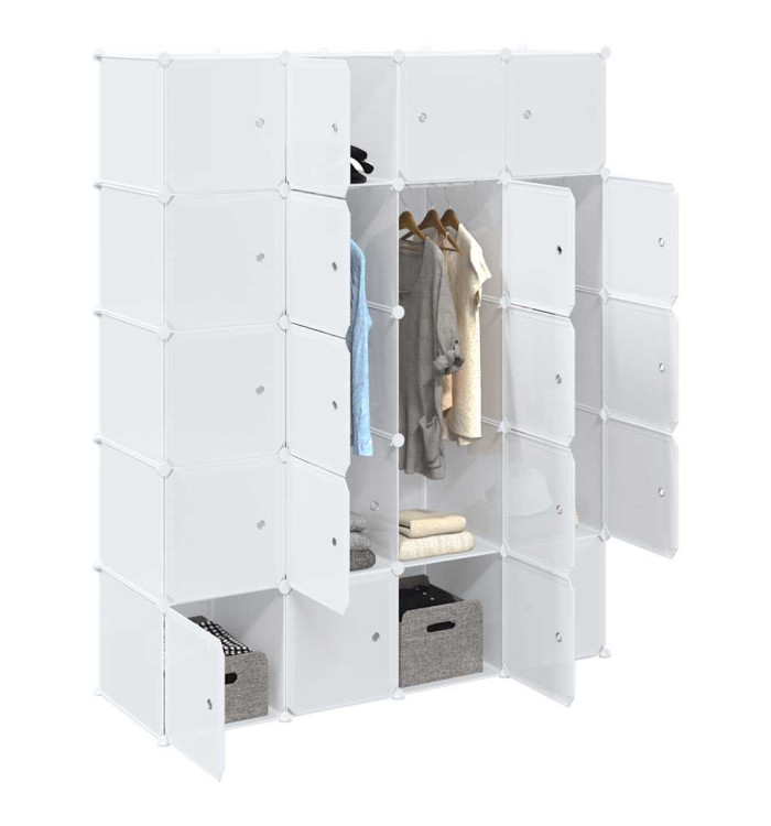 Cubes de rangement 20 pcs avec tiges de suspension PP | Mobilier & Déco