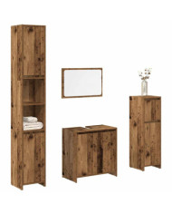 Ensemble de meubles salle de bain 4 pcs bois d'ingénierie | Mobilier & Déco