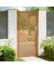 Porte de jardin acier résistant aux intempéries design croisé | Mobilier & Déco