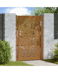 Porte de jardin acier résistant aux intempéries design flamme | Mobilier & Déco