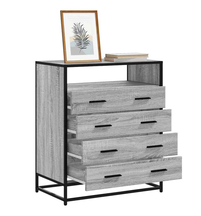 Commode sonoma gris 70x41x83,5 cm bois d'ingénierie | Mobilier & Déco