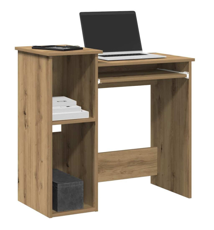 Bureau avec étagères chêne artisanal bois d'ingénierie | Mobilier & Déco