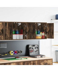 Armoires murales de garage 2 pcs chêne fumé bois d'ingénierie | Mobilier & Déco