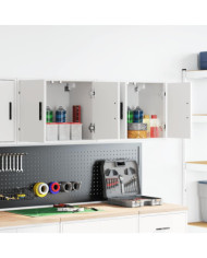 Armoires murales de garage 2 pcs blanc bois d'ingénierie | Mobilier & Déco