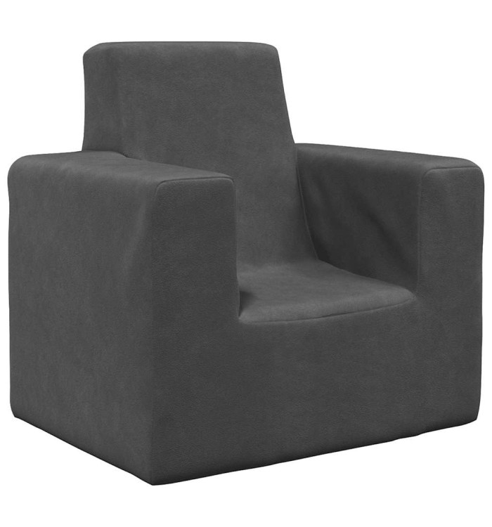 Canapé pour enfants Anthracite Peluche douce | Mobilier & Déco