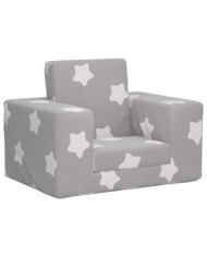 Canapé-lit pour enfants Gris clair avec étoiles Peluche douce | Mobilier & Déco