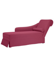 Fauteuil long avec traversin et accoudoir droit rouge bordeaux | Mobilier & Déco