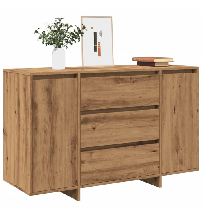 Buffet chêne artisanal 120x41x75 cm bois d'ingénierie | Mobilier & Déco