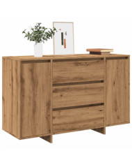 Buffet chêne artisanal 120x41x75 cm bois d'ingénierie | Mobilier & Déco