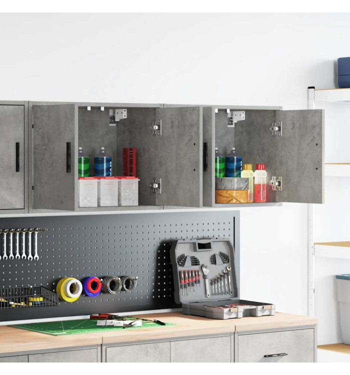Armoires murales de garage 2 pcs gris béton bois d'ingénierie | Mobilier & Déco