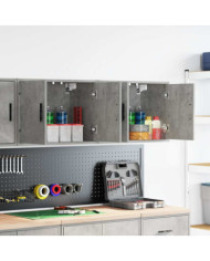 Armoires murales de garage 2 pcs gris béton bois d'ingénierie | Mobilier & Déco