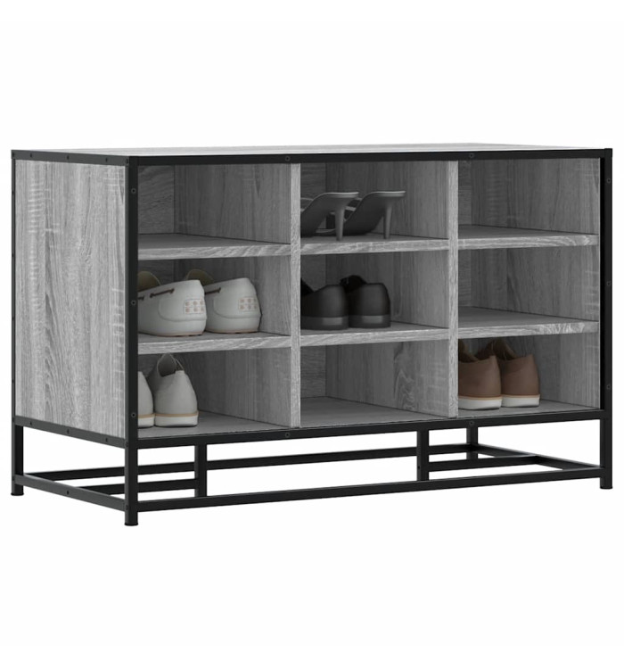 Banc à chaussures sonoma gris bois d'ingénierie et métal | Mobilier & Déco
