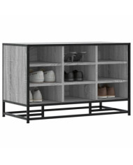 Banc à chaussures sonoma gris bois d'ingénierie et métal | Mobilier & Déco