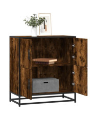 Buffet chêne fumé 68x35x76 cm bois d'ingénierie | Mobilier & Déco