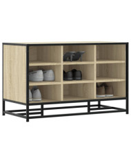 Banc à chaussures chêne sonoma bois d'ingénierie et métal | Mobilier & Déco