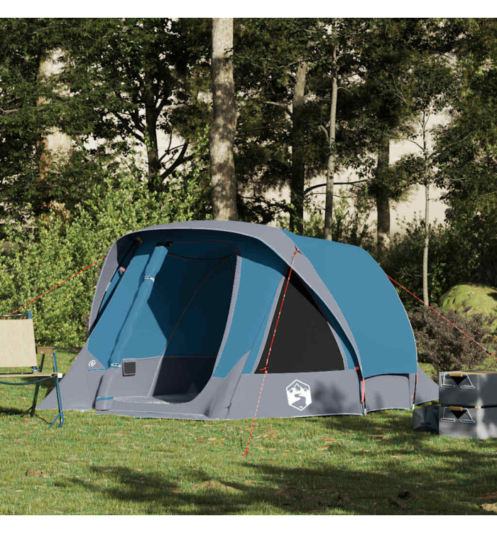 Tente de camping de cabine 4 personnes bleu imperméable | Mobilier & Déco