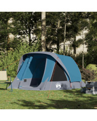 Tente de camping de cabine 4 personnes bleu imperméable | Mobilier & Déco