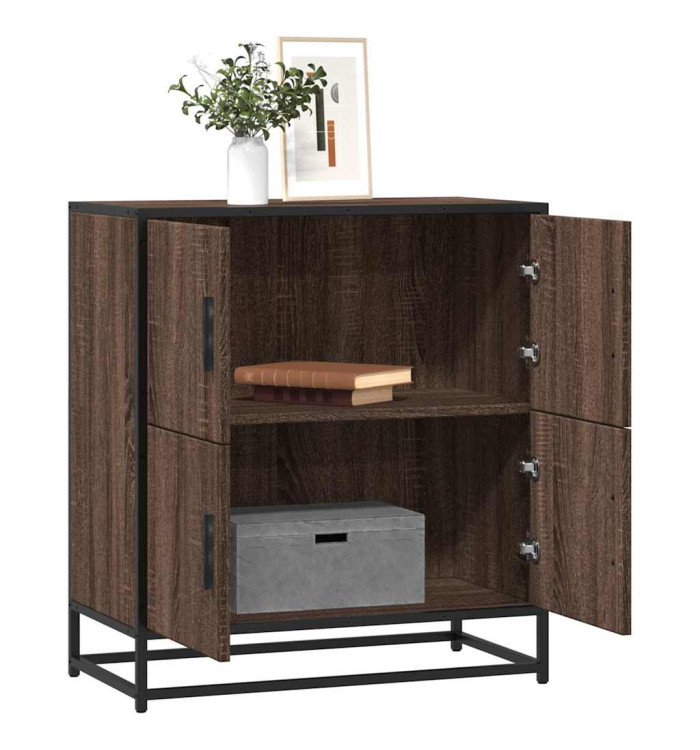 Buffet chêne marron 68x35x76 cm bois d'ingénierie | Mobilier & Déco