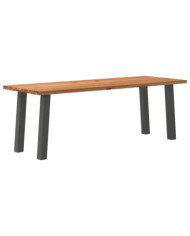 Table à manger marron clair bois de chêne massif rectangulaire | Mobilier & Déco